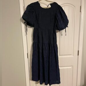 Moon River Tiered Navy Dress